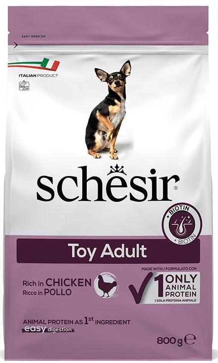 Schesir Dog Toy Adult Chicken КУРКА монопротеїновий сухий корм для собак міні порід 800 г (53822)